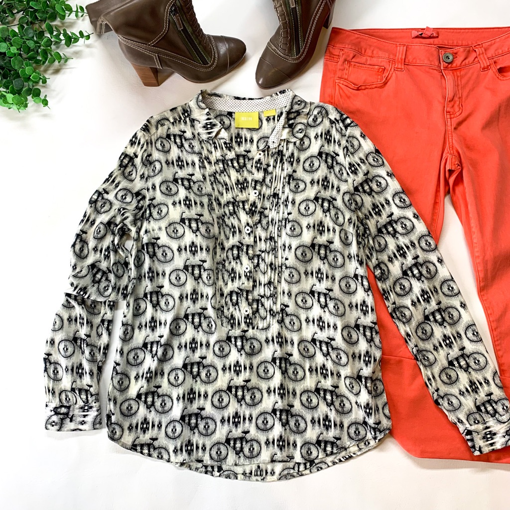 Anthropologie Maeve Anni Popover Bicycle Blouse